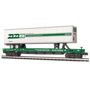 MTH MTH : O BN Flatcar w/ Trailer