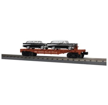 MTH MTH : O PRR Flat  w/ 2 Chevy 57