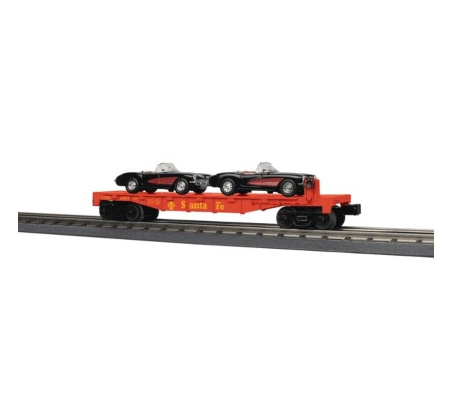 MTH : O SF Flat  w/ 2 Corvettes