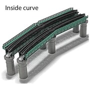 KATO Kato : N Single Curved Bridge Set Green(4-pack)