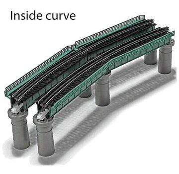 KATO Kato : N Single Curved Bridge Set Green(4-pack)