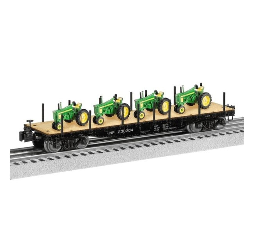 Lionel : O NP 40' Flat car w/John Deere