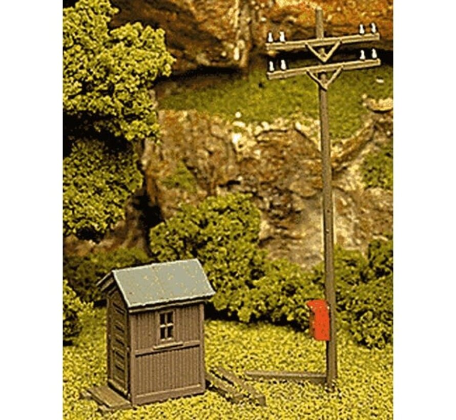 Atlas : HO Telephone Shanty & Pole KIT