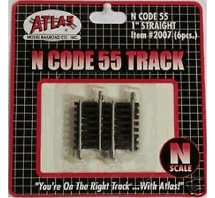 Atlas : N Code 55 1" Straight (6pk)