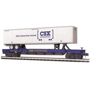 MTH MTH : O CSX Flat Car w/48' Trailer