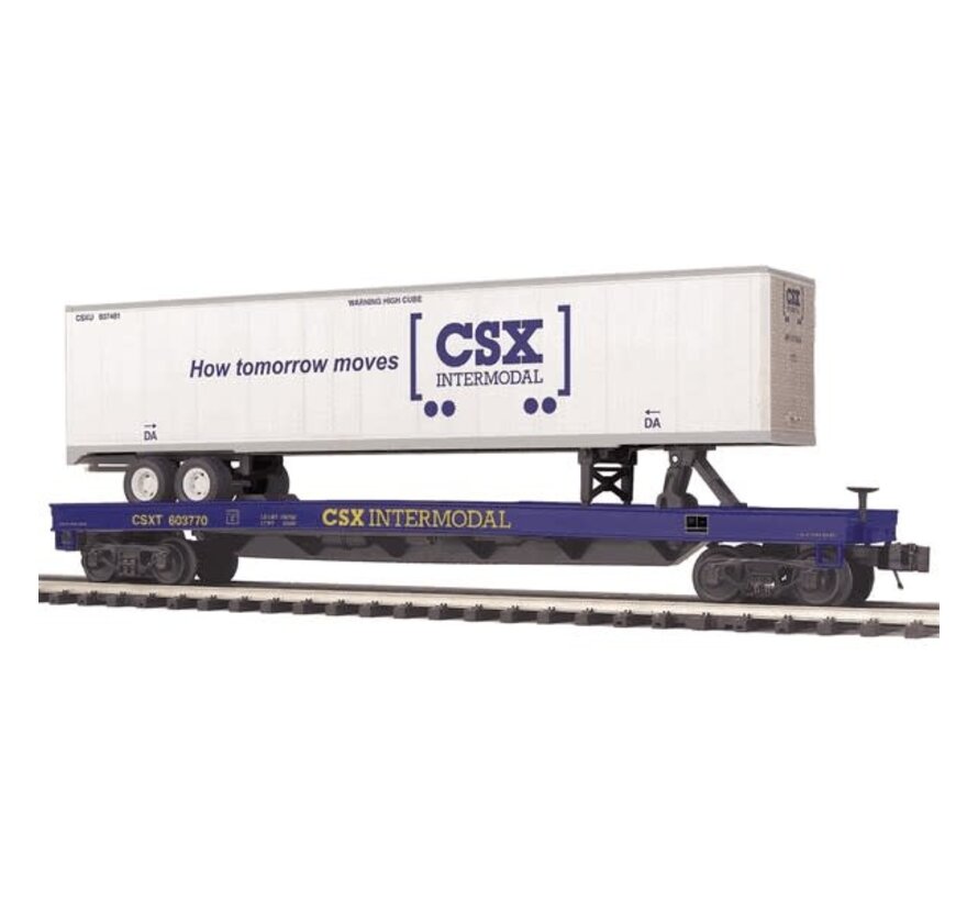 MTH : O CSX Flat Car w/48' Trailer