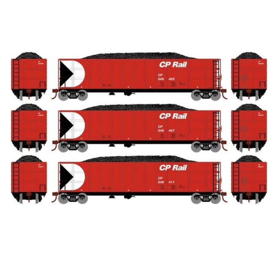 Athearn : HO CP Gondola Set (3-car)