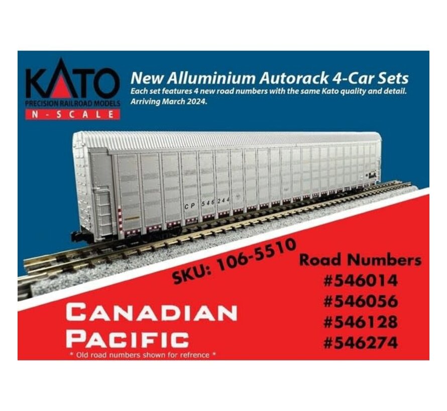 Kato : N CP Autorack Set (4-car)