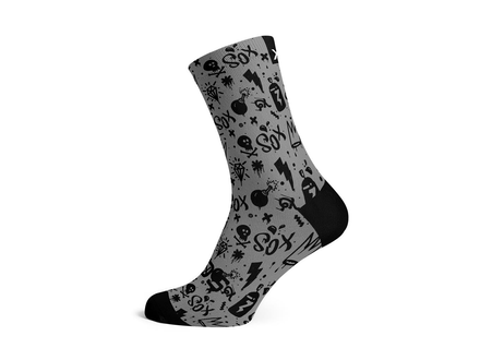 SOX SOX Doodle Grey Cycling Socks SOX SOX Doodle Grey Cycling Socks