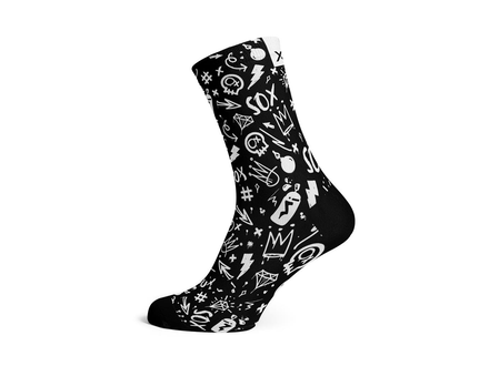 SOX SOX Doodle Black Cycling Socks SOX SOX Doodle Black Cycling Socks