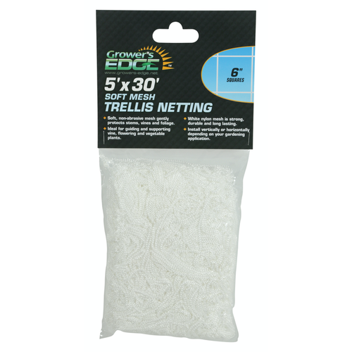 Growers Edge Grower's Edge Soft Mesh Trellis Netting 5 ft x 30 ft w/ 6 in Squares (12/Cs) Growers Edge Grower's Edge Soft Mesh Trellis Netting 5 ft x 30 ft w/ 6 in Squares (12/Cs)
