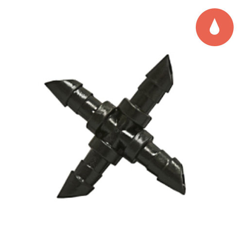 Grow1 1/4'' Barbed Cross Connector (10pcs/pck) Grow1 1/4'' Barbed Cross Connector (10pcs/pck)