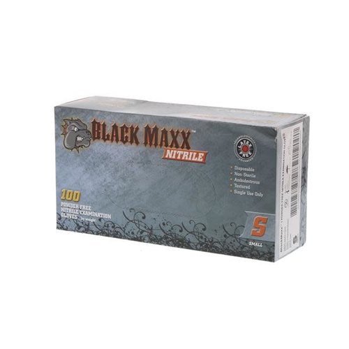 DASH MEDICAL Black Maxx Nitrile Pwdr Free Gloves Small DASH MEDICAL Black Maxx Nitrile Pwdr Free Gloves Small