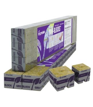 Grodan Improved MM50/40 6/15 Block, 2Inches x 2Inches x 1.5Inches, 60 strips of 24, shrink wrapped