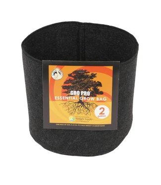 Gro Pro Essential Round Fabric Pot - Black 2 Gallon (120/Cs)