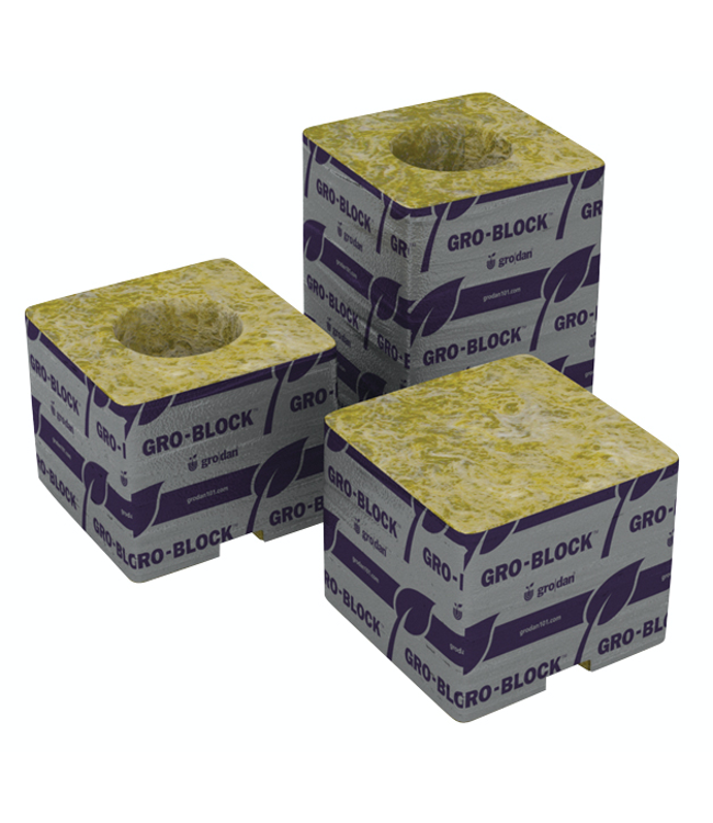 Grodan Delta 4 Block 3 in x 3 in x 2.5 in w/ Hole (48/Cs)