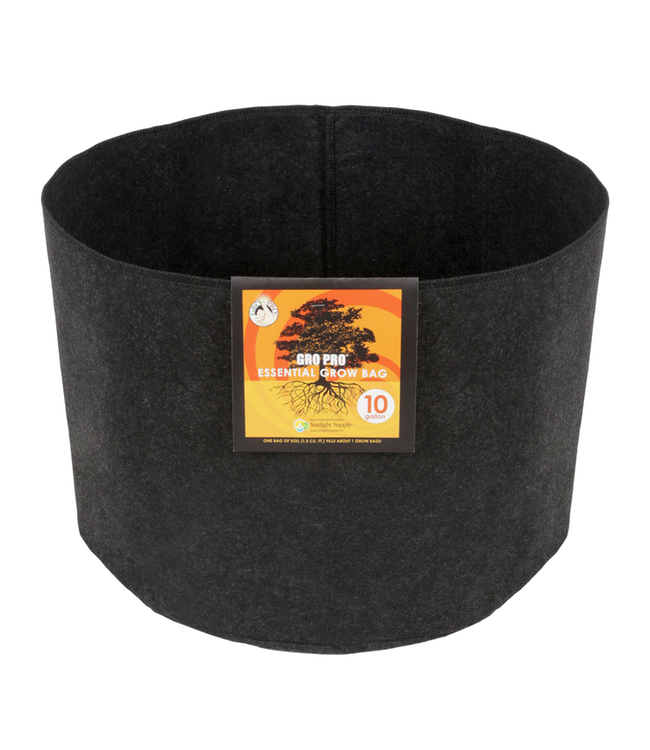 Gro Pro Essential Round Fabric Pot - Black 10 Gallon (60/Cs)
