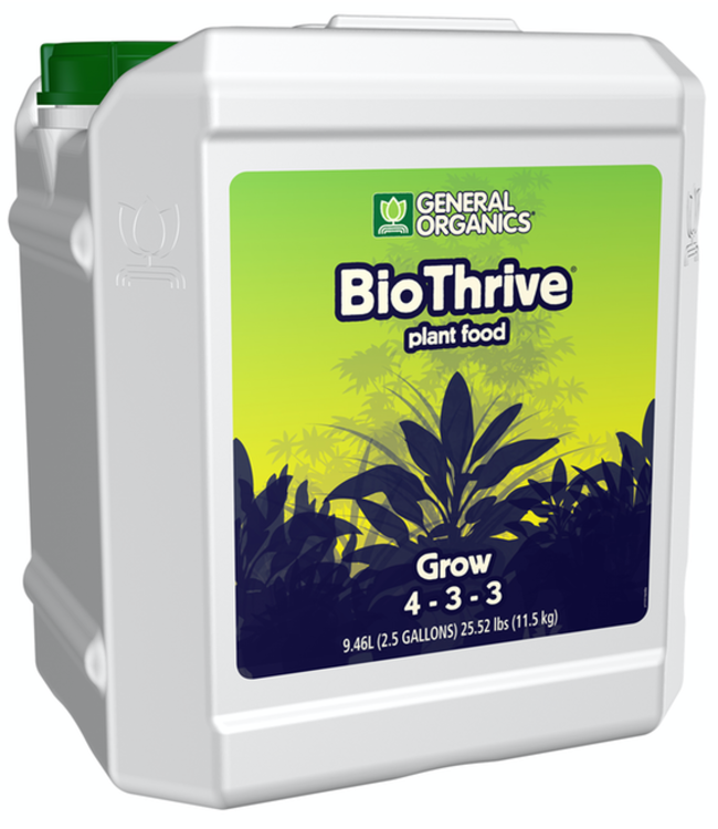 General Hydroponics GH General Organics BioThrive Grow 2.5 Gallon (2/Cs)