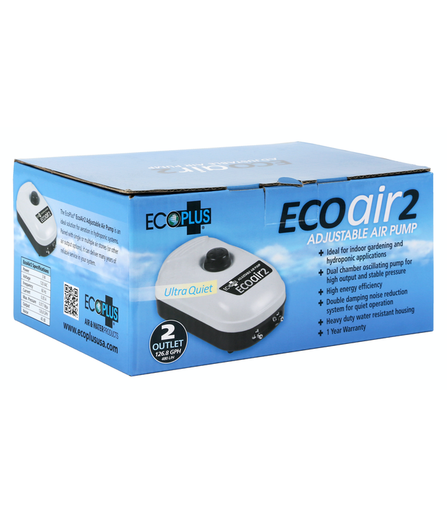 EcoPlus Eco Air 2 Two Outlet - 3 Watt 126 GPH (30/Cs)