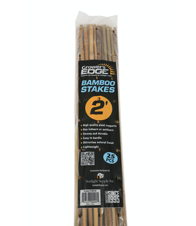 Growers Edge Grower's Edge Natural Bamboo 2 ft - 25/Bag (20 Bags/Bundle)