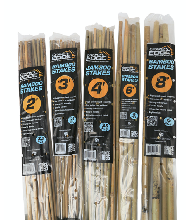 Growers Edge Grower's Edge Natural Bamboo 4 ft - 25/Bag (20 Bags/Bundle)