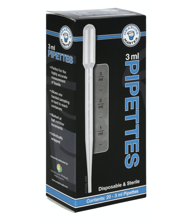 Measure Master Sterile Disposable Pipette 3 ml (20/Box)