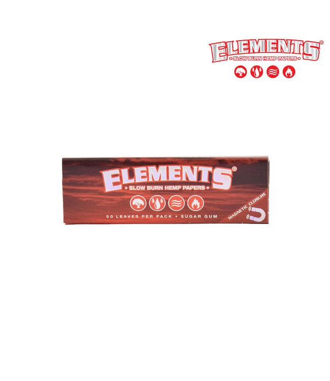 Elements Elements Red Slow Burn Hemp Rolling Papers - 1 1/4'' - Individual