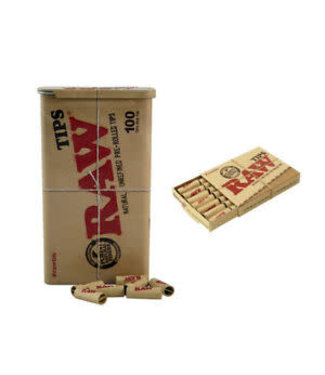 Raw Pre-Rolled Tips / 100pc Tin Individual