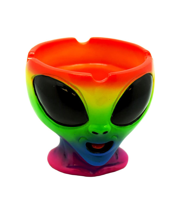 Happy Dayz Rainbow Alien Bust Ashtray - 3.5"