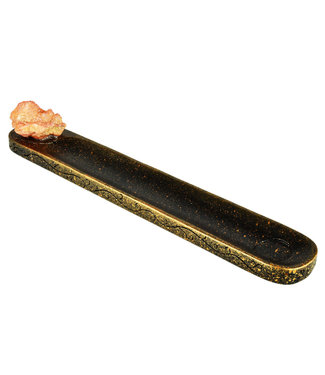 Metallic Splatter Druzy Crystal Incense Burner- 10" / Copper