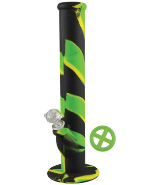 Silicone Water Pipe - 14''/14mm Female - Green Black