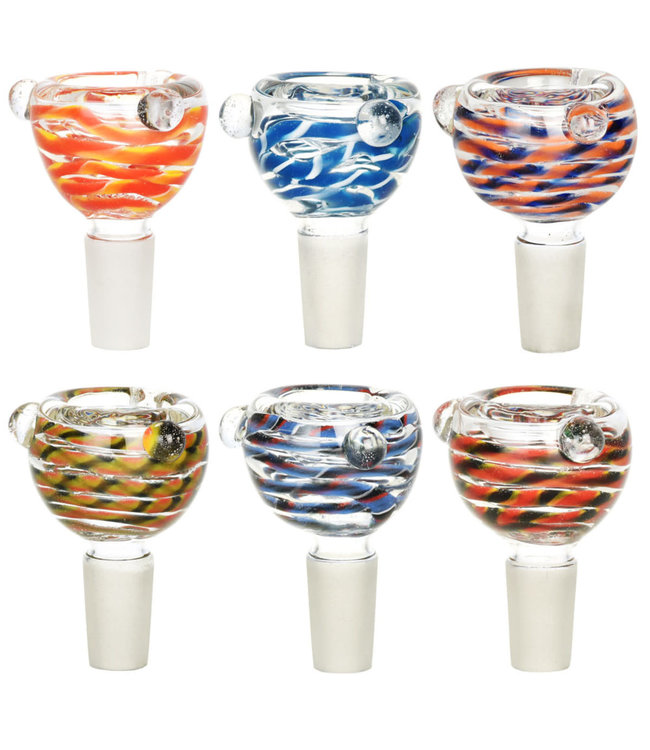 Glass on Glass Herb Slide Bowl- 14mm M/Colors & Designs Vary
