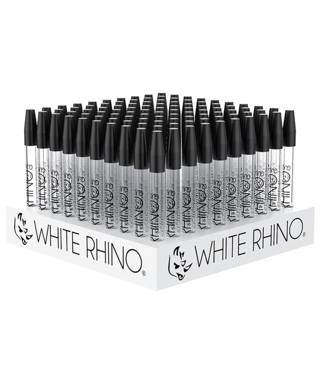 White Rhino Glass Dab Straw w/ Silicone Cap - 5" - Individual
