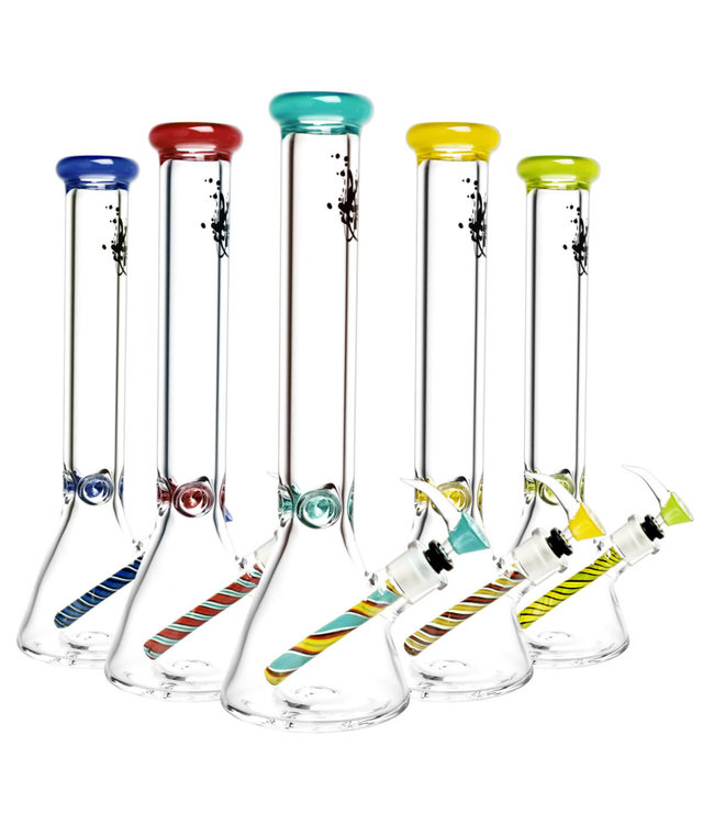 Pulsar Pulsar Water Pipe w/ Worked Downstem- 16''/14mm F/Colors Vary