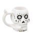Roast & Toast Ceramic Pipe Mug - 15oz / Sugar Skull / White