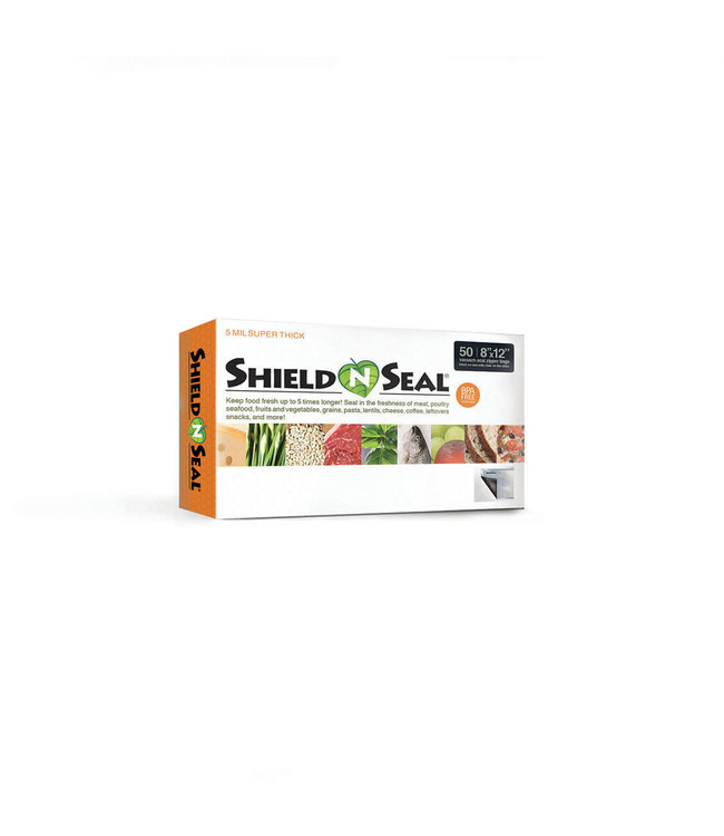 Shield N Seal Shield N Seal - Black and Clear 8” x 12” 50 Zipper Bags