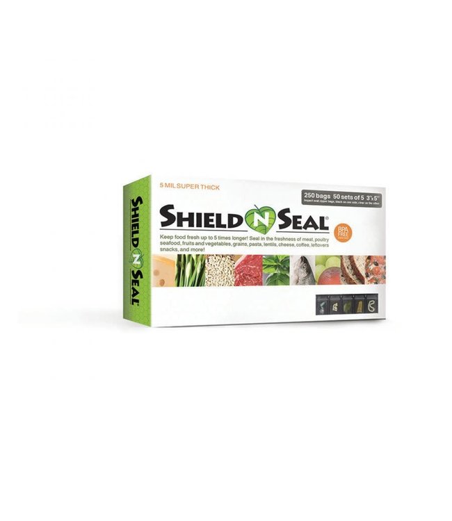 Shield N Seal Shield N Seal - Black and Clear 3” x 5” Zipper 50 sets of 5; 250 Total