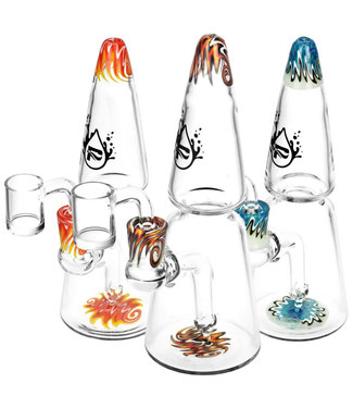 Pulsar Pulsar Glass Two Tier Rocket Cone Rig | 7" | 14mm F | Colors Vary