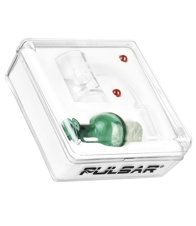 Pulsar Pulsar Quartz Banger w/ Helix Carb Cap - 14mm M / 90D / Colors Vary