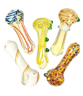 Glass Spoon Pipes | 3.5" - 4" | Individual | Assorted Styles & Colors