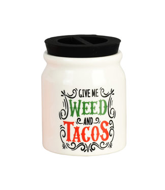 Tacos Ceramic Stash Jar w/ Silicone Lid | 3"