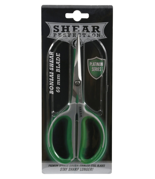 Shear Perfection Platinum Stainless Steel Bonsai Scissors - 2.4 in Straight Blades (12/Cs)