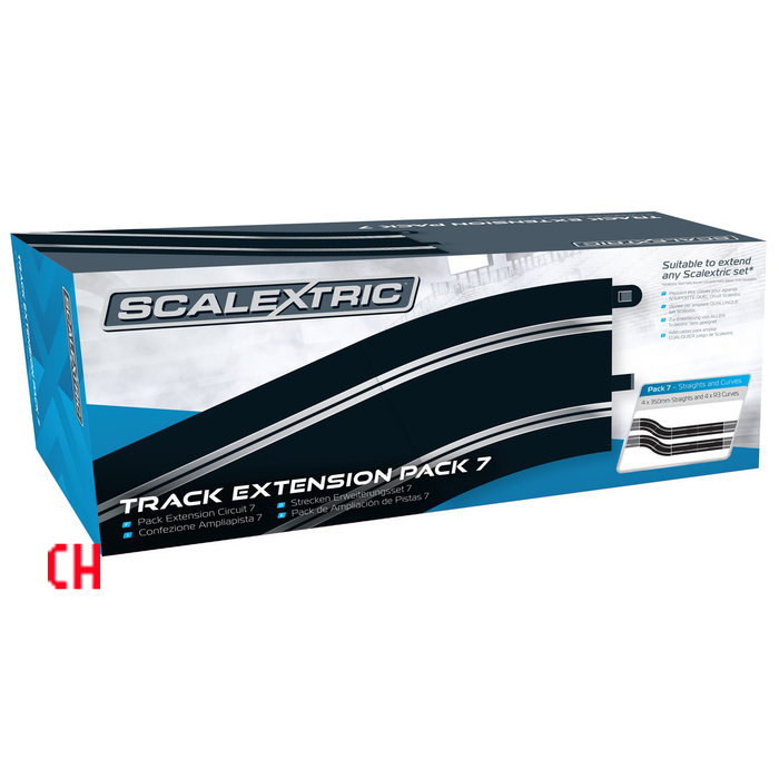 Track Extension Pack 7 - 4 x 350mm Straights, 4 x Radius 3 Curve 22.5°
