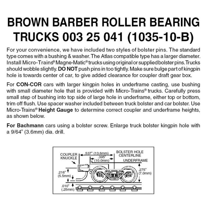 N Barber R/B Trucks Short Ext (10pr) Brown