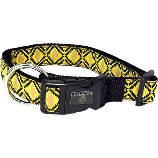 Dog Collar 18-26" Yellow Black Design