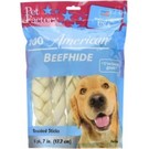 Pet Factory Beef Hide 7in Braided Sticks - 2pk