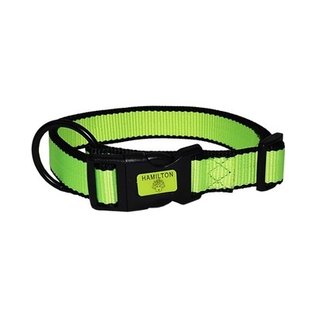 Dog Collar 18-26" Neon Green & Black