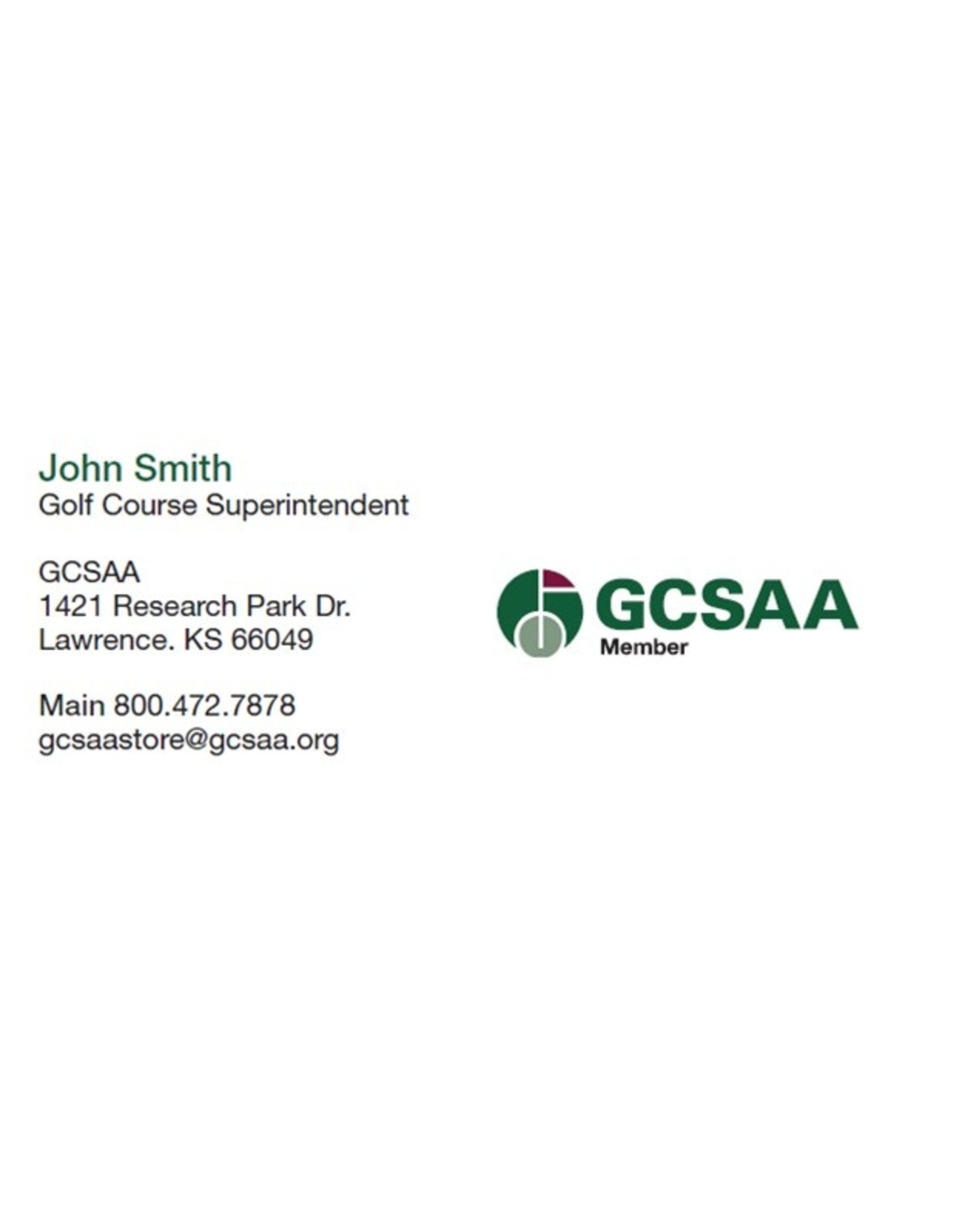 GCSAA Business Cards