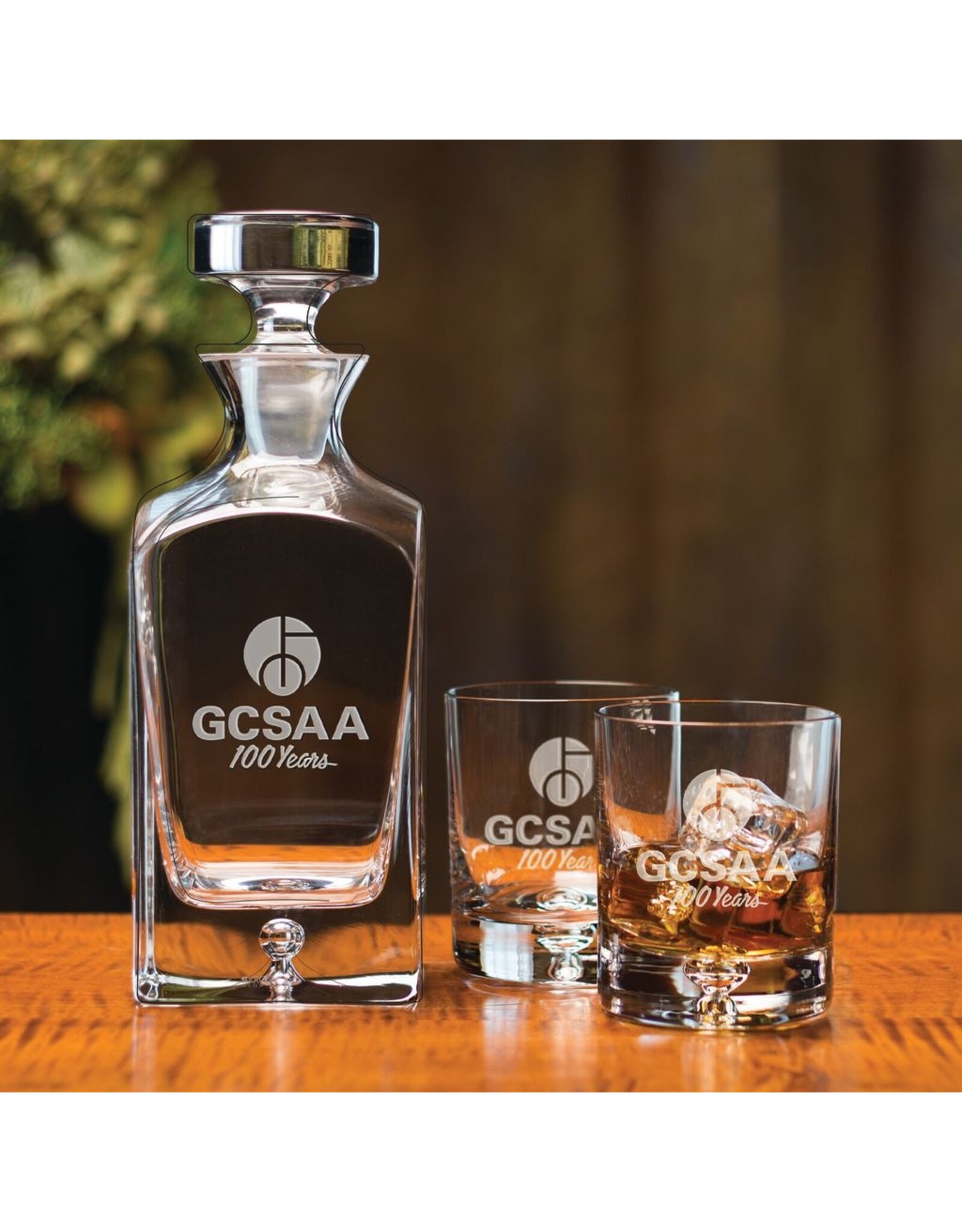 Sterling Cut Glass Sterling Deluxe Square Decanter Set