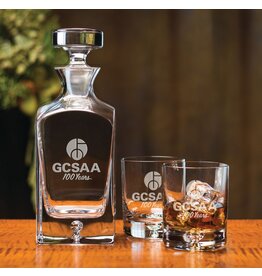 Sterling Cut Glass Sterling Deluxe Square Decanter Set